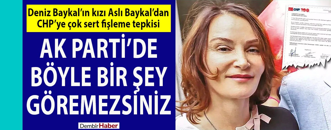 Deniz Baykal’ın kızı Aslı Baykal'dan CHP’ye fişleme tepkisi: AK Parti'de böyle bir şey göremezsiniz